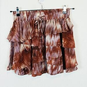 Elizabeth and James Hillary Silk Tiered Ruffled Flounce Fairy Mini Skirt sz XS